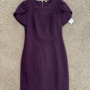 NEW WITH TAGS Plum Calvin Klein Suede Cocktail Work Dress (Size 6)